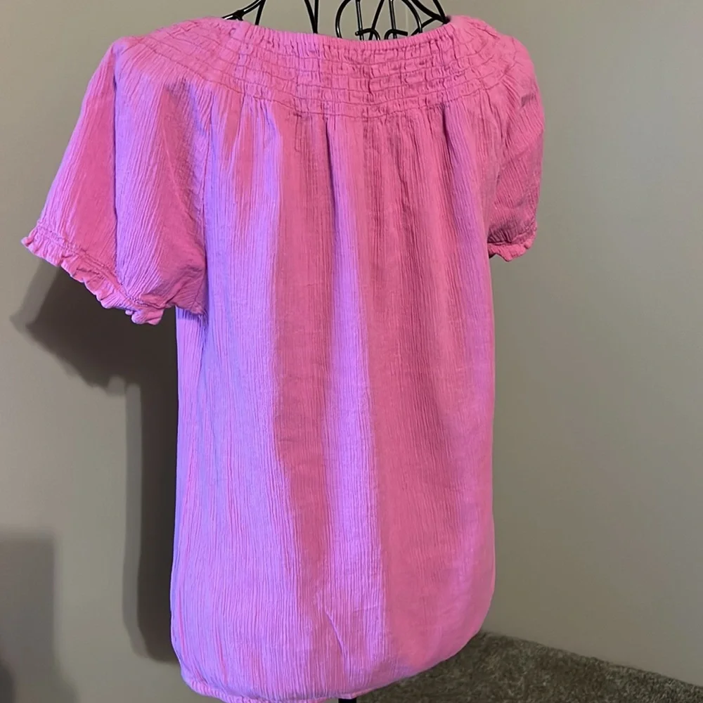 Loft, pink, crinkle‎ top
